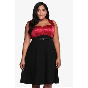 Torrid black with red polkadot swing dress